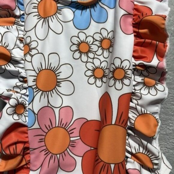 NWT Younger Tree Girl's 18-24 Month One-Piece Swimsuit Ruffles Floral Print - Picture 2 of 6